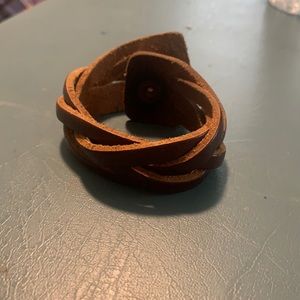 Brown leather bracelet